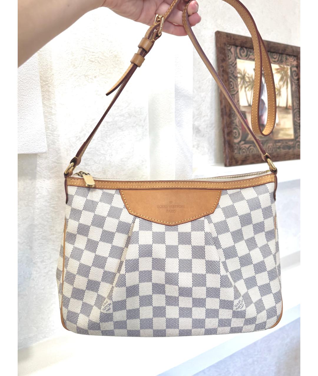 LOUIS VUITTON Белая кожаная сумка через плечо, фото 6
