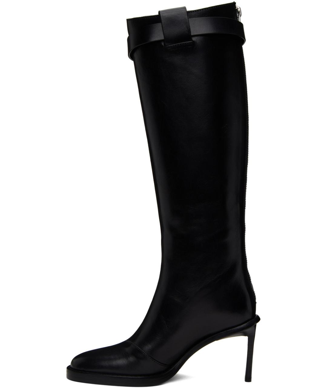 ANN DEMEULEMEESTER Черные кожаные сапоги, фото 2