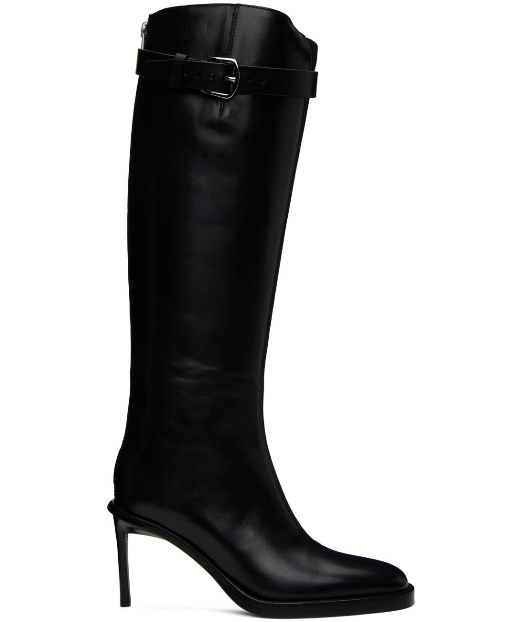 ANN DEMEULEMEESTER Черные кожаные сапоги, фото 1