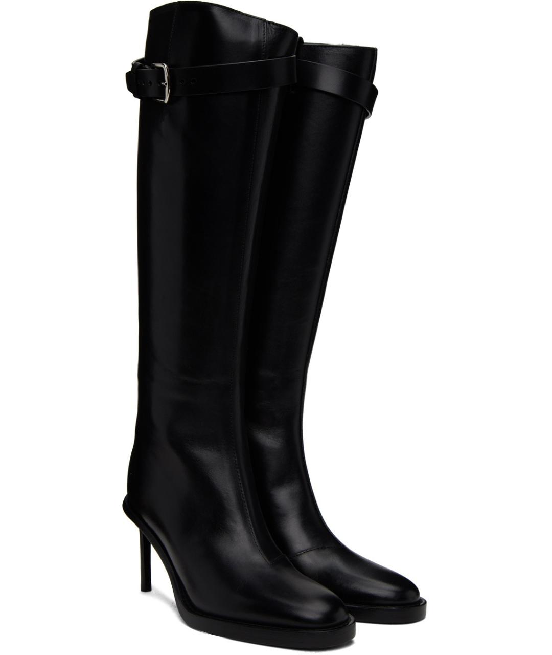 ANN DEMEULEMEESTER Черные кожаные сапоги, фото 3
