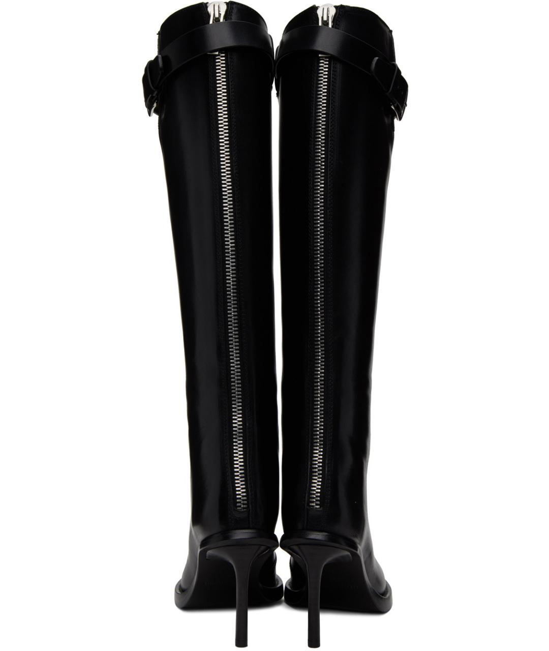 ANN DEMEULEMEESTER Черные кожаные сапоги, фото 4