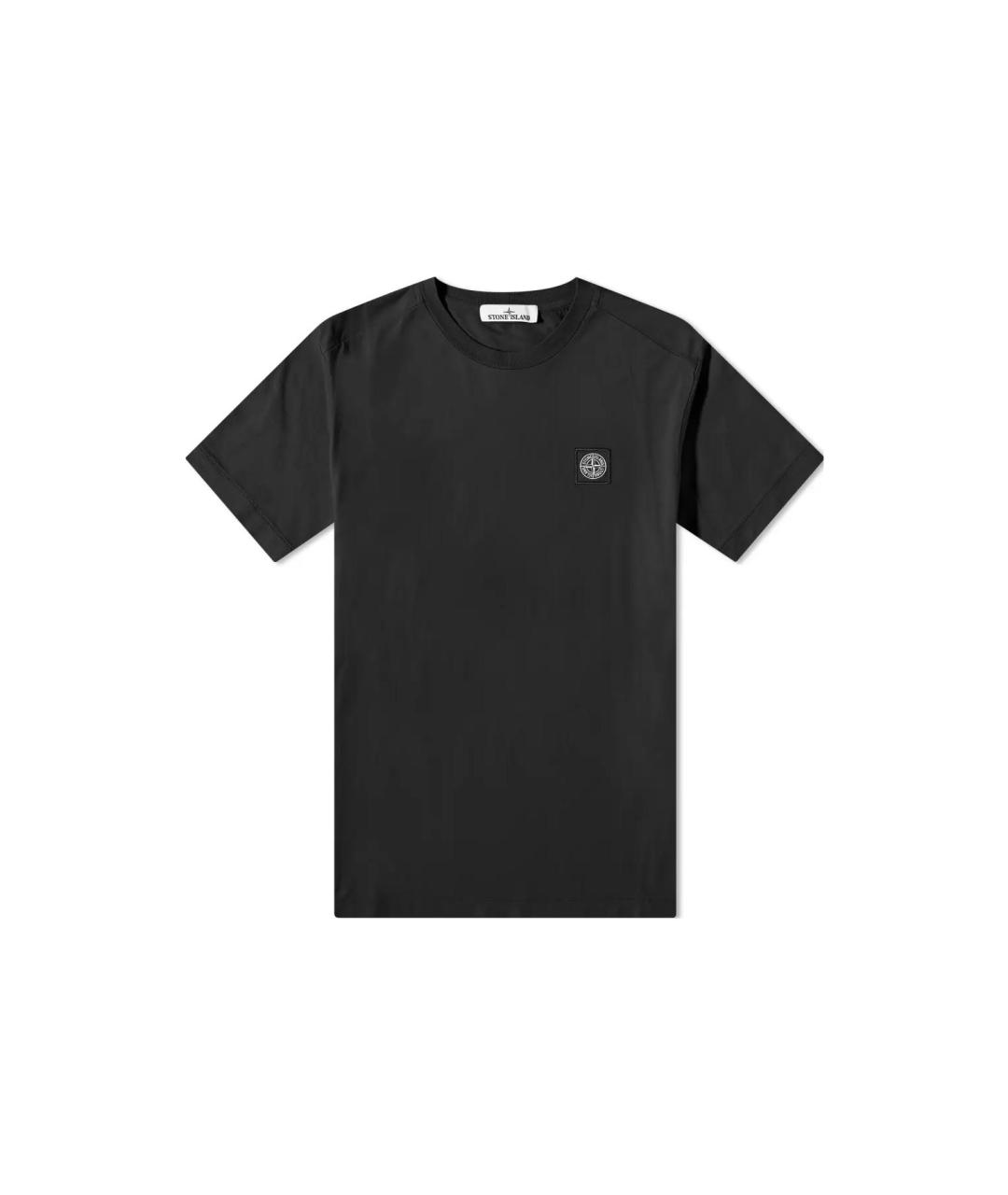 STONE ISLAND Черная хлопковая футболка, фото 1