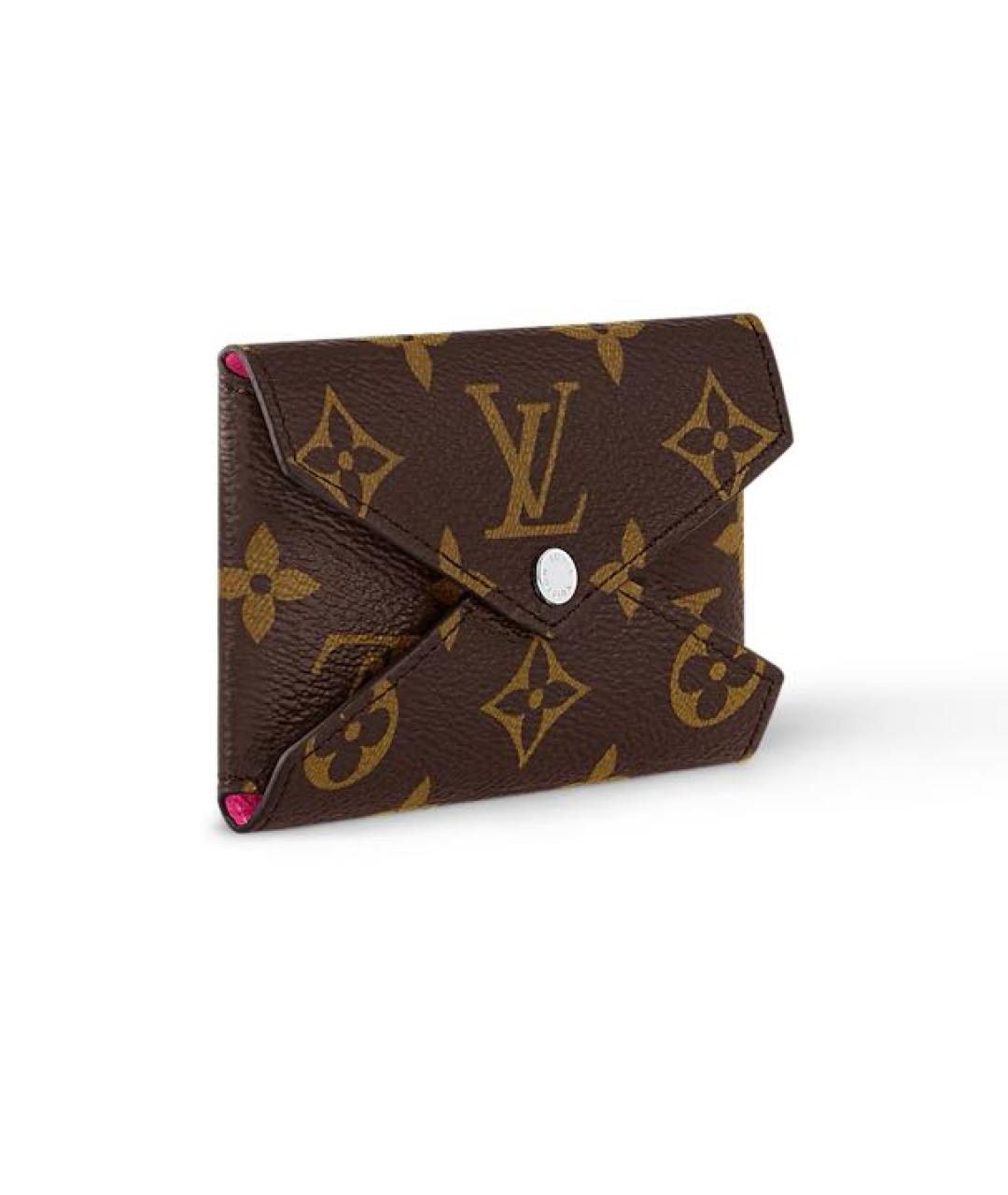 LOUIS VUITTON Коричневый кожаный кардхолдер, фото 2