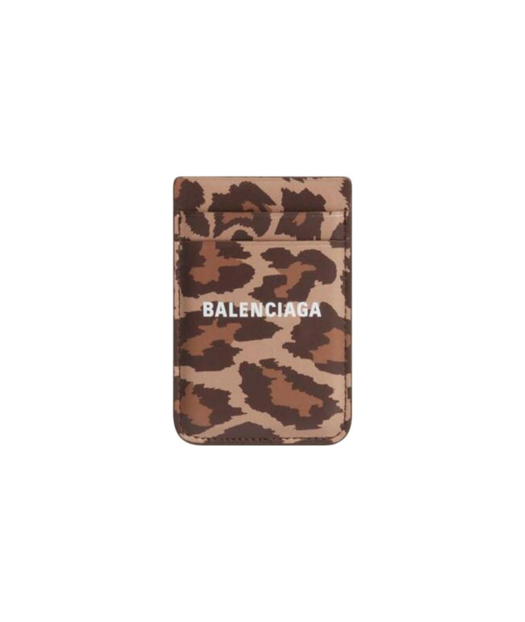 BALENCIAGA Коричневый кожаный кардхолдер, фото 1