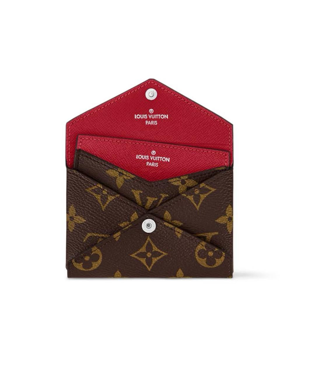 LOUIS VUITTON Коричневый кожаный кардхолдер, фото 2