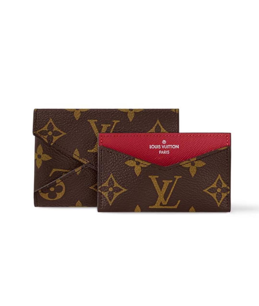 LOUIS VUITTON Коричневый кожаный кардхолдер, фото 1