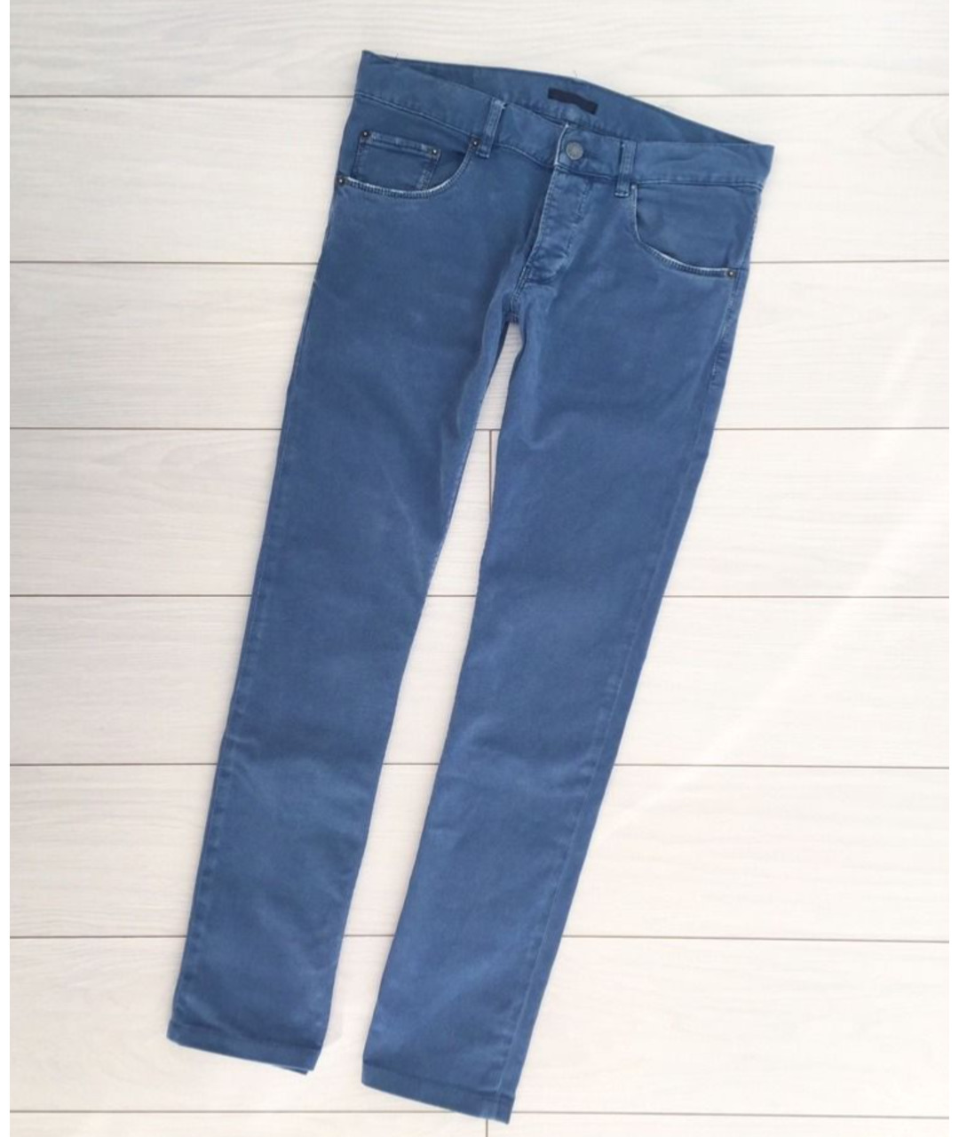 PRADA Голубые хлопковые джинсы скинни, фото 6