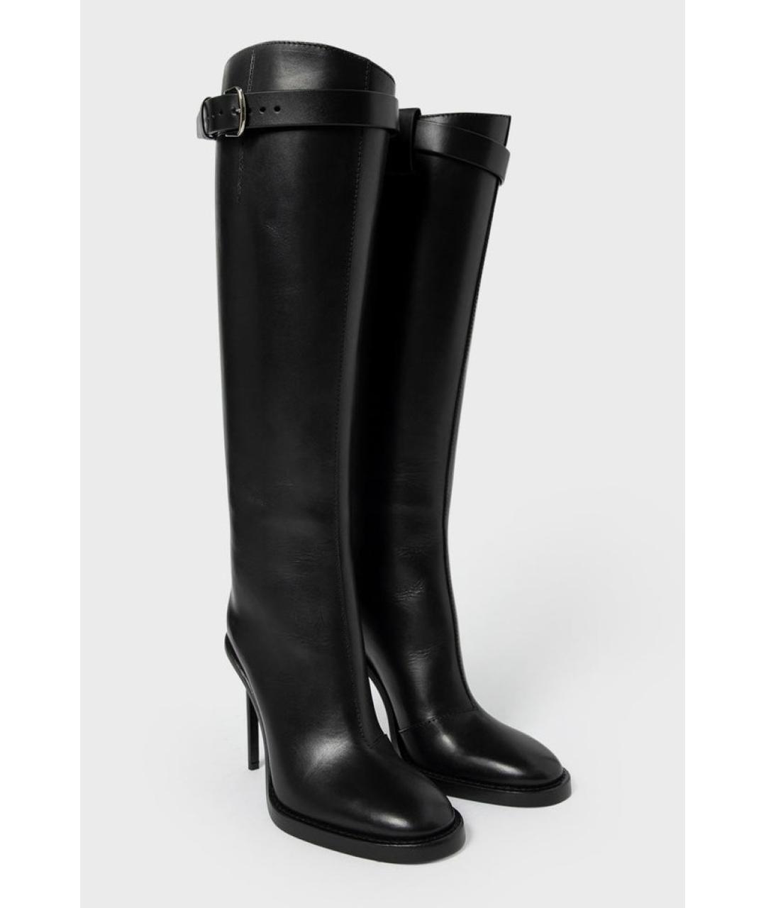 ANN DEMEULEMEESTER Черные кожаные сапоги, фото 6