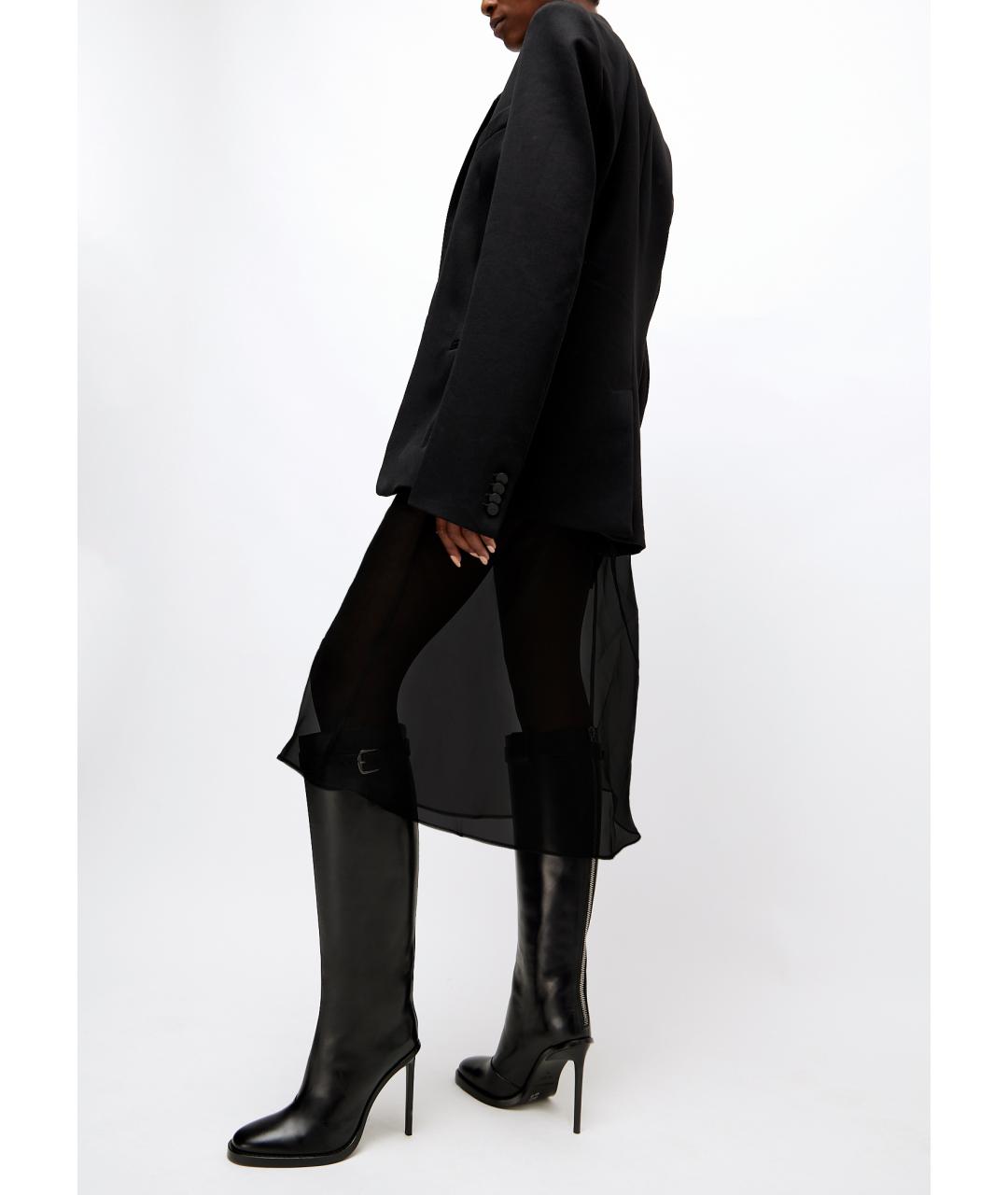 ANN DEMEULEMEESTER Черные кожаные сапоги, фото 4