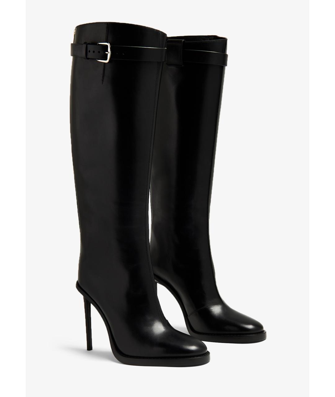 ANN DEMEULEMEESTER Черные кожаные сапоги, фото 2