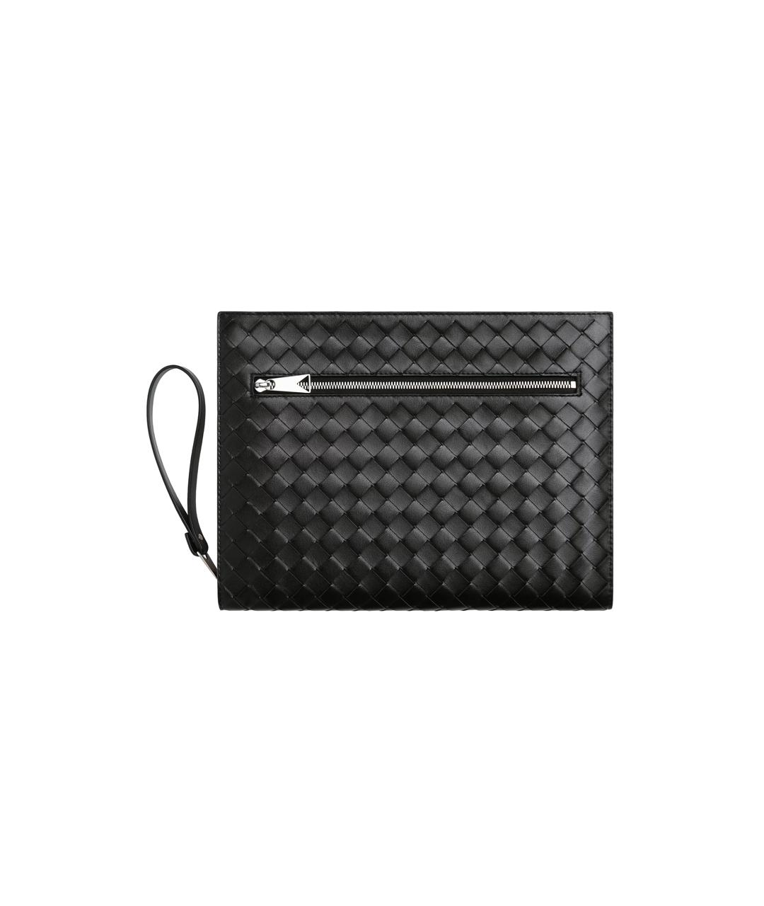 BOTTEGA VENETA Черная кожаная папка для документов, фото 10