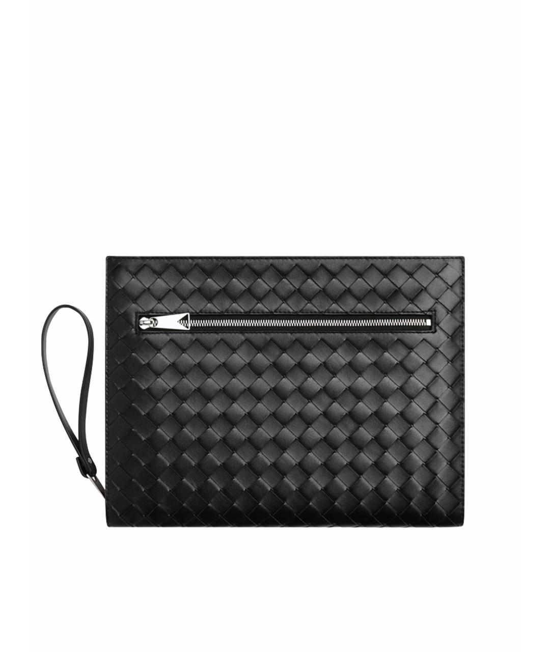 BOTTEGA VENETA Черная кожаная папка для документов, фото 1