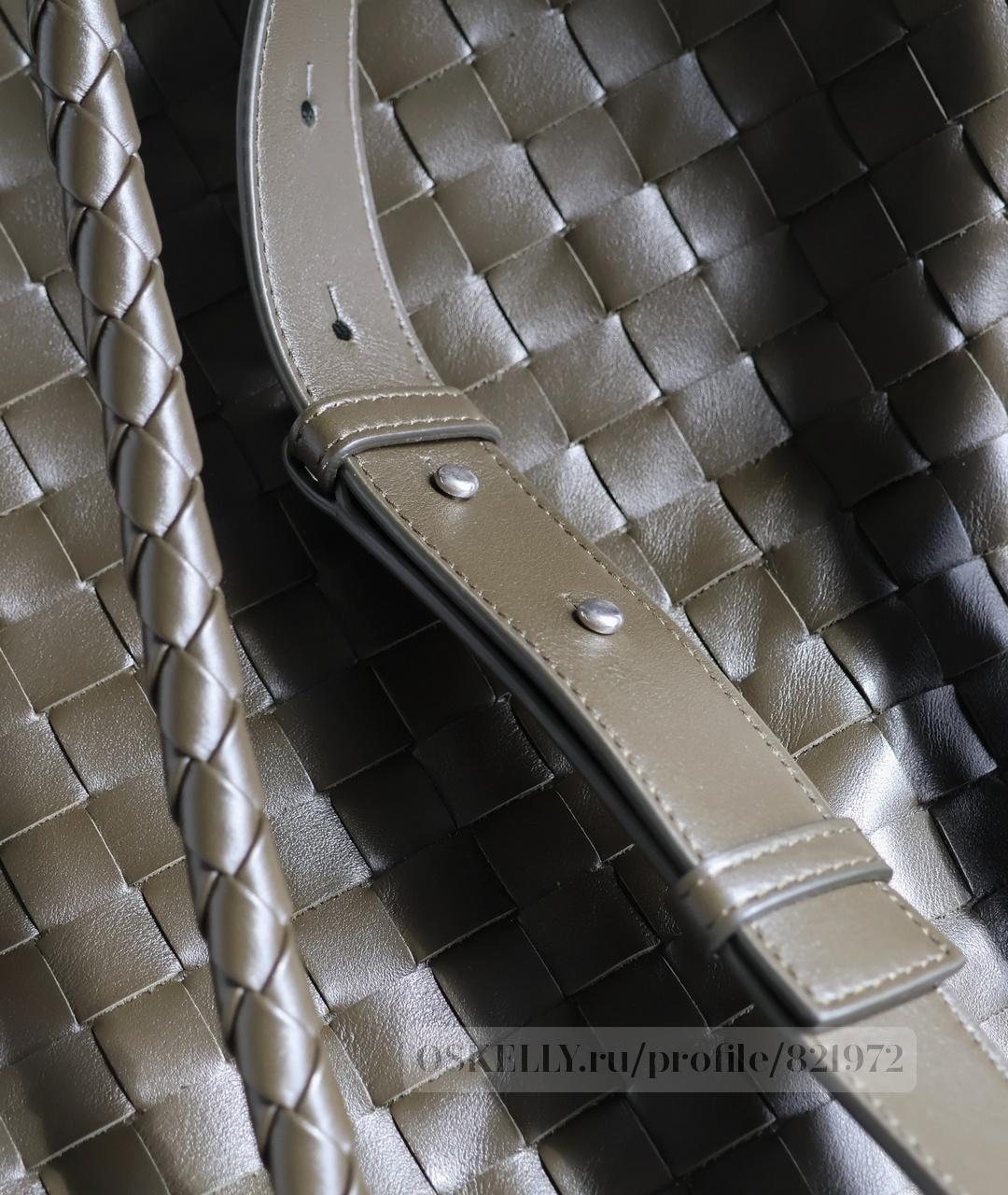 BOTTEGA VENETA Хаки кожаная сумка на плечо, фото 6
