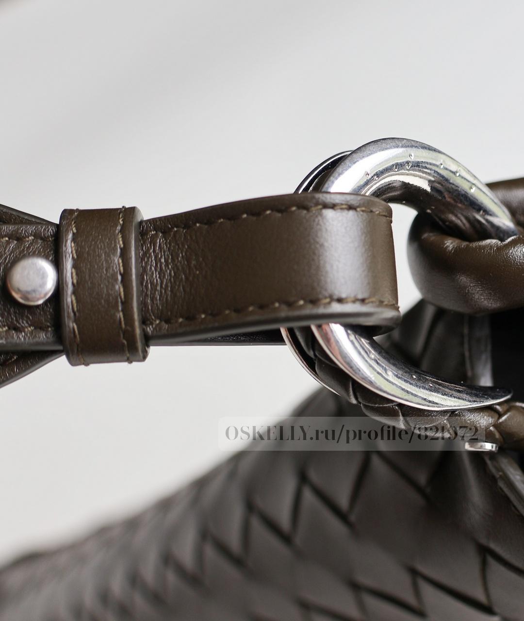 BOTTEGA VENETA Хаки кожаная сумка на плечо, фото 7