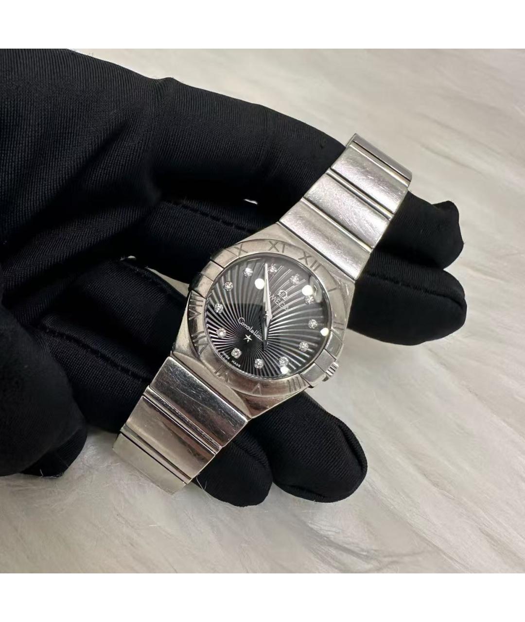 OMEGA Серебряные металлические часы, фото 3