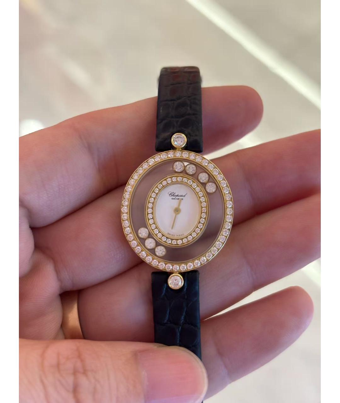 CHOPARD Черные часы из желтого золота, фото 2