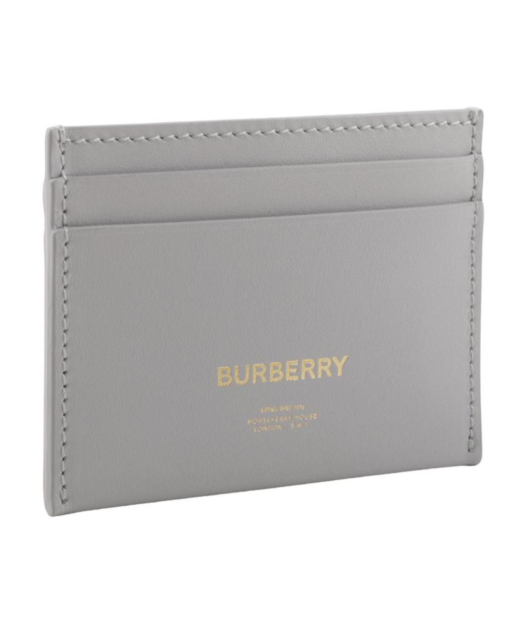 BURBERRY Серый кожаный кардхолдер, фото 2