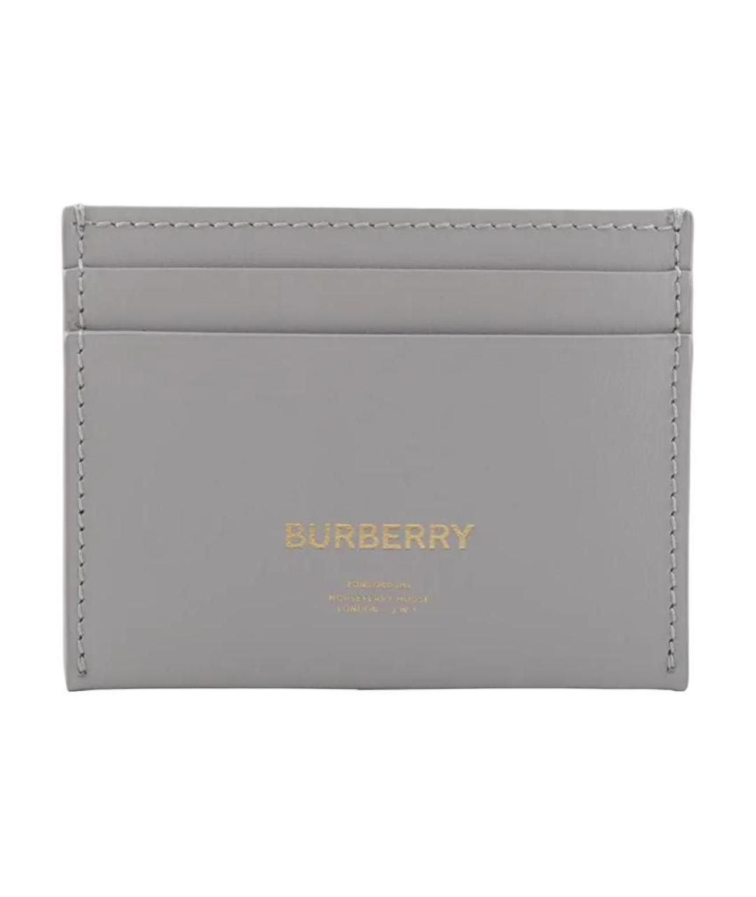 BURBERRY Серый кожаный кардхолдер, фото 1