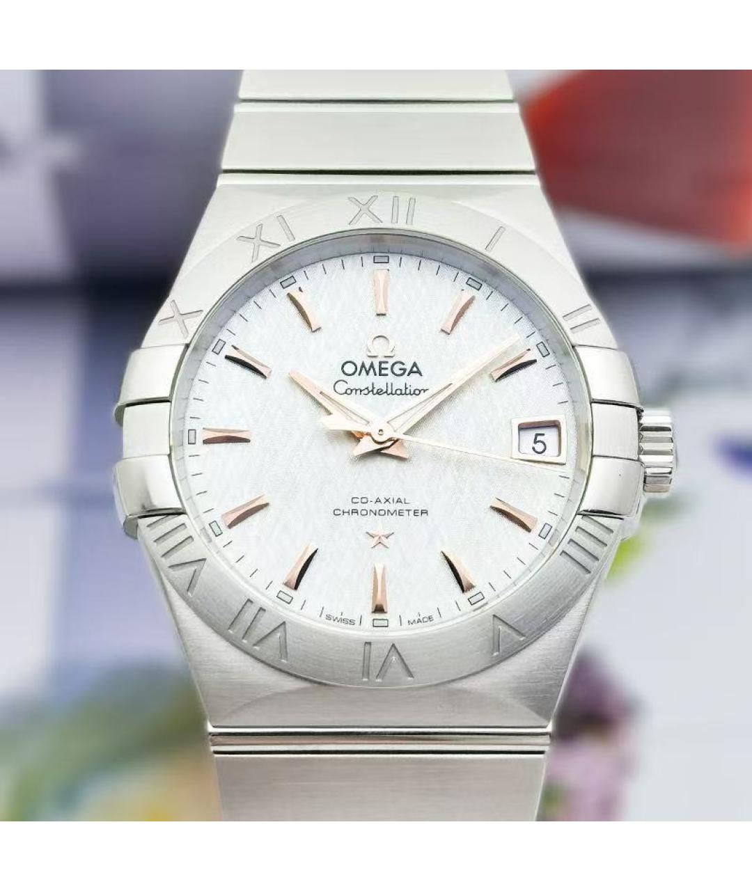 OMEGA Серебряные металлические часы, фото 2