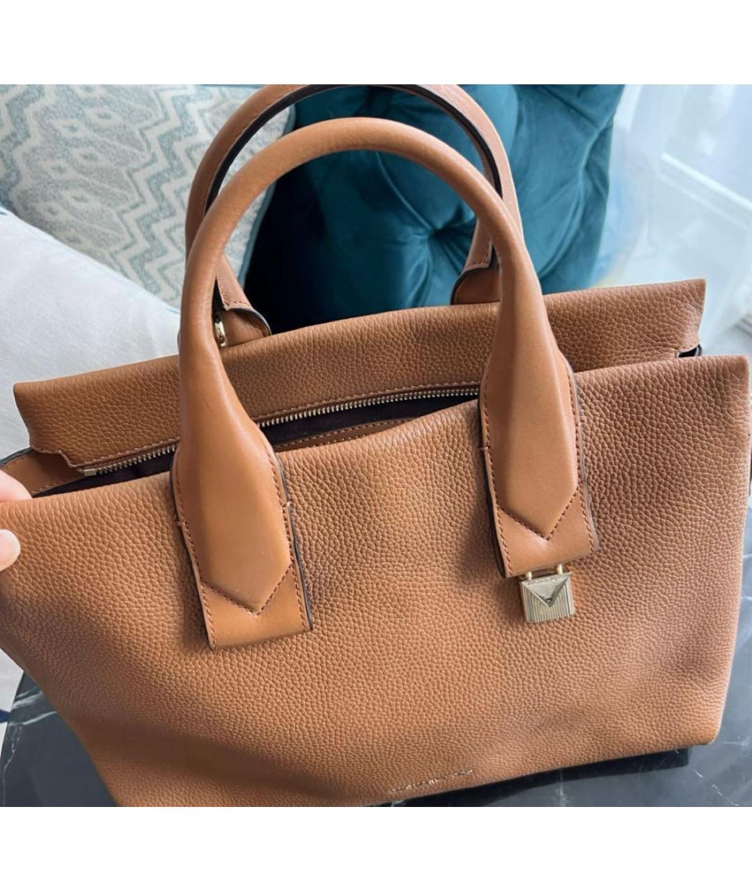 MICHAEL KORS Коричневая кожаная сумка с короткими ручками, фото 2