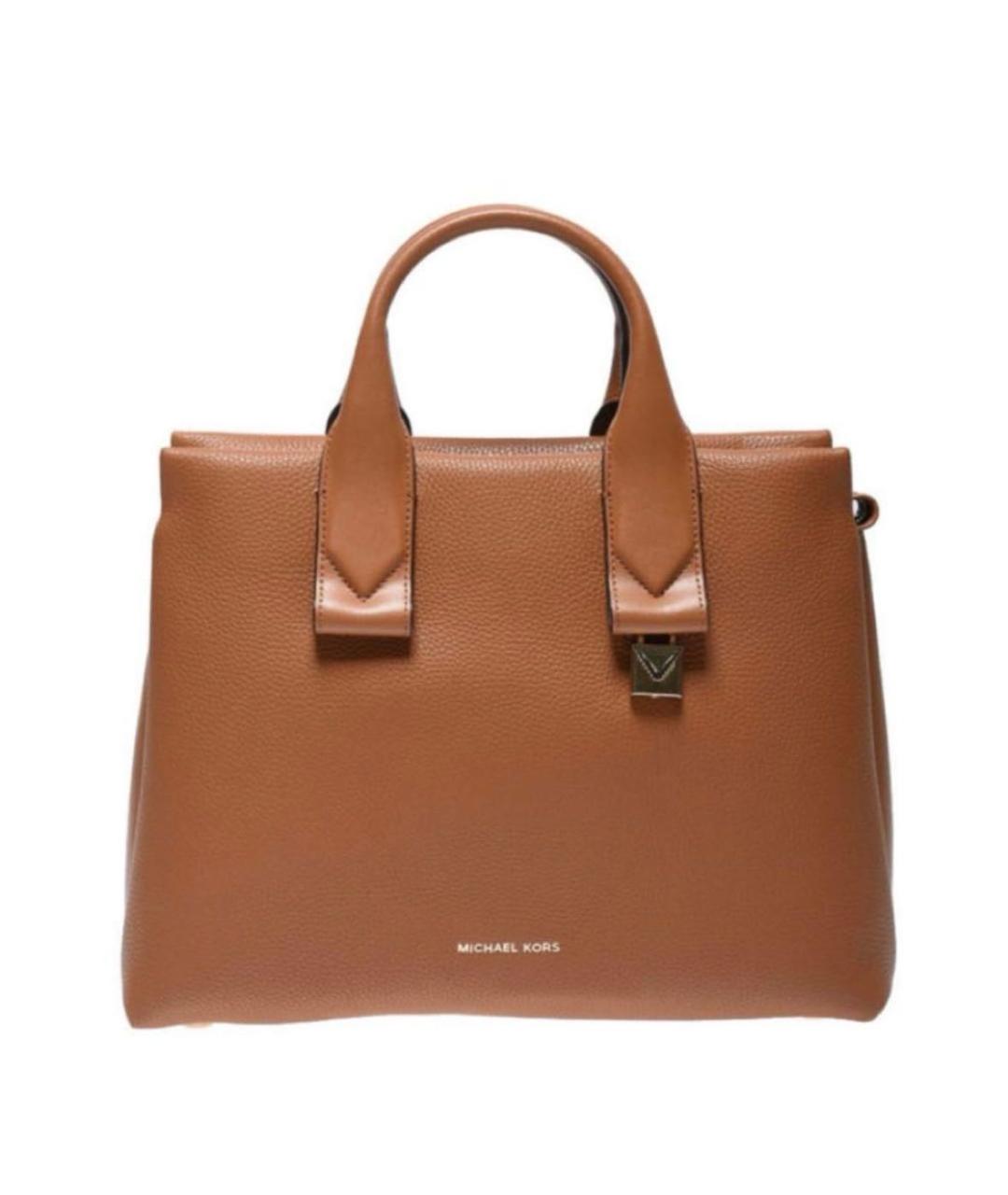 MICHAEL KORS Коричневая кожаная сумка с короткими ручками, фото 1