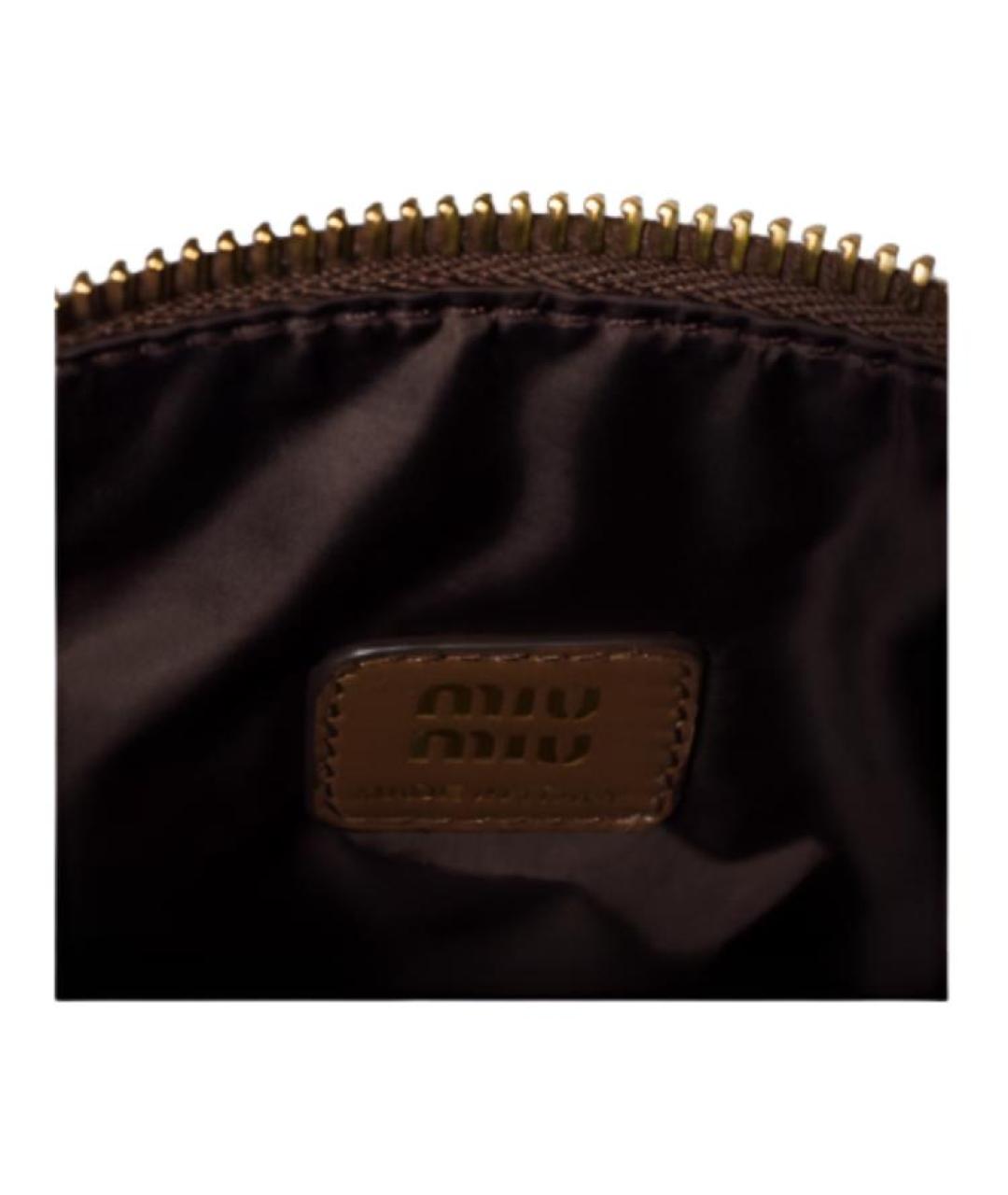 MIU MIU Коричневая тканевая сумка через плечо, фото 4