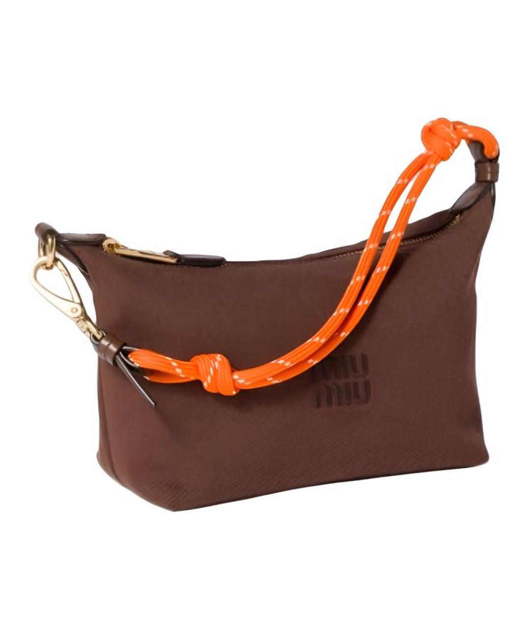 MIU MIU Коричневая тканевая сумка через плечо, фото 2