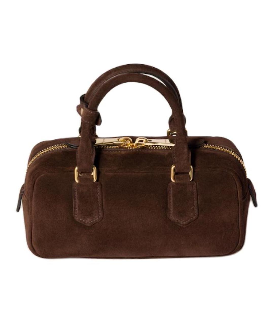 MIU MIU Коричневая замшевая сумка через плечо, фото 3