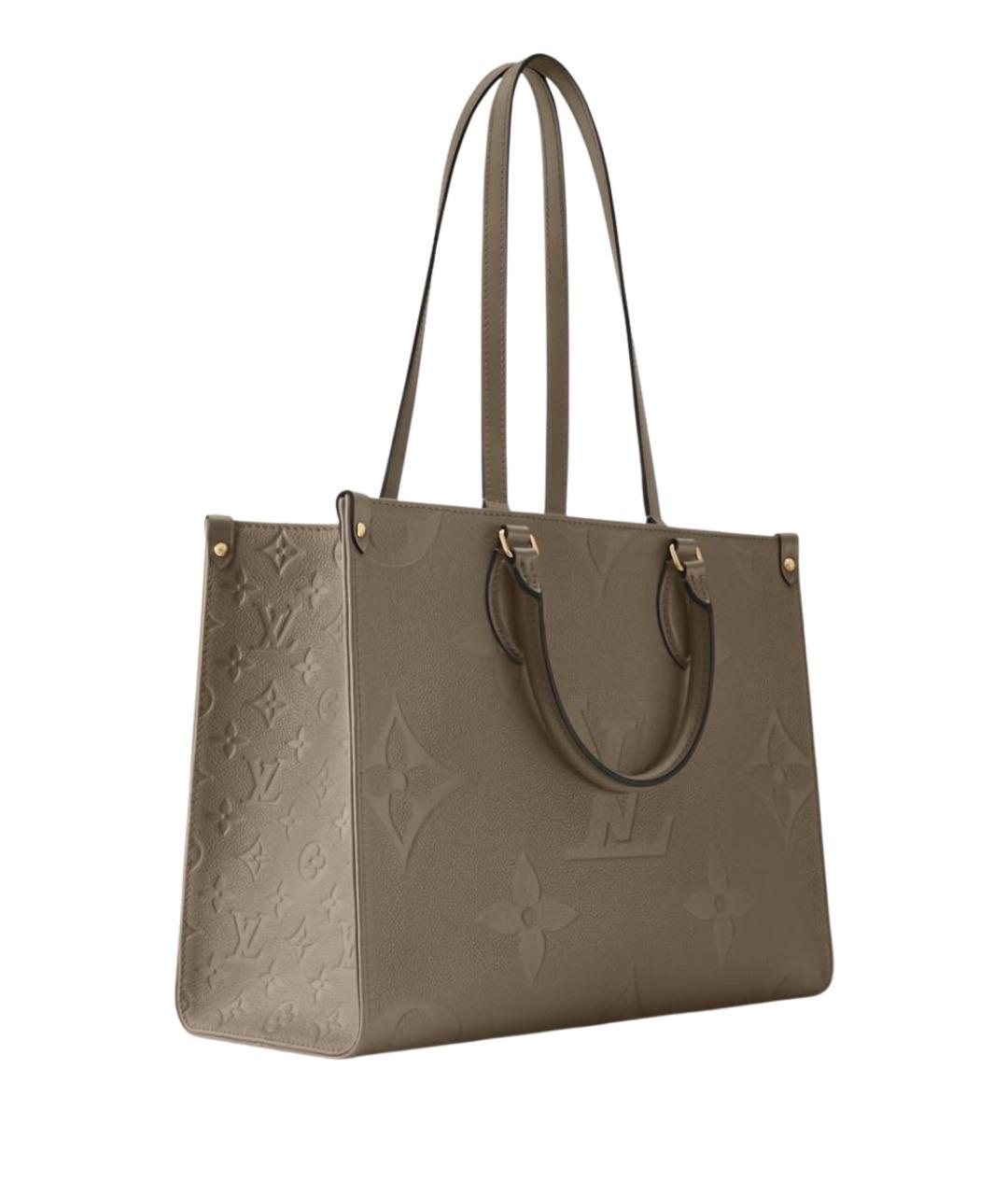 LOUIS VUITTON Хаки кожаная сумка тоут, фото 2