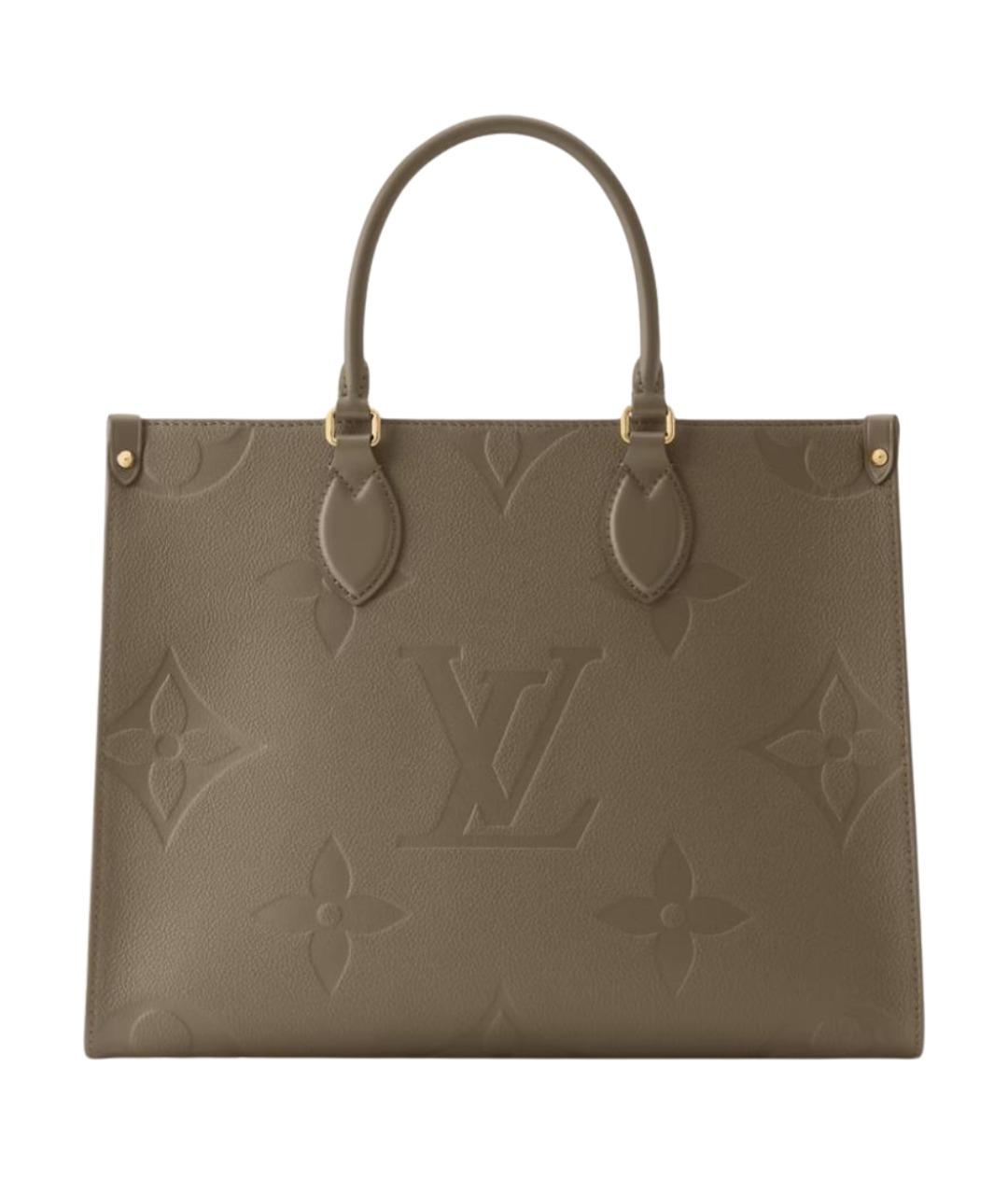 LOUIS VUITTON Хаки кожаная сумка тоут, фото 1