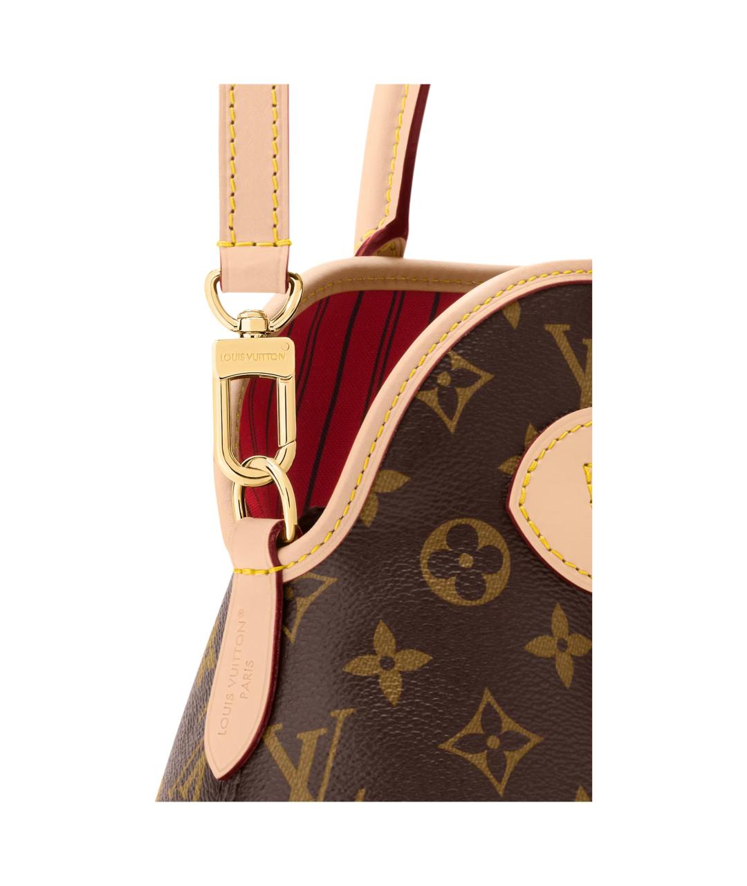 LOUIS VUITTON Коричневая кожаная сумка через плечо, фото 5