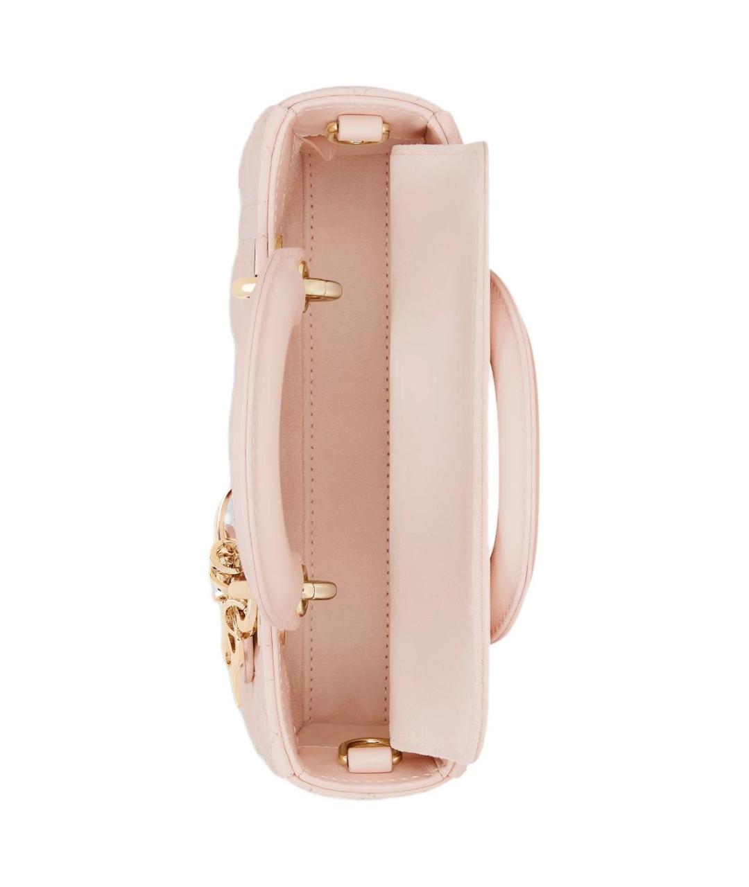 CHRISTIAN DIOR Розовая кожаная сумка с короткими ручками, фото 6