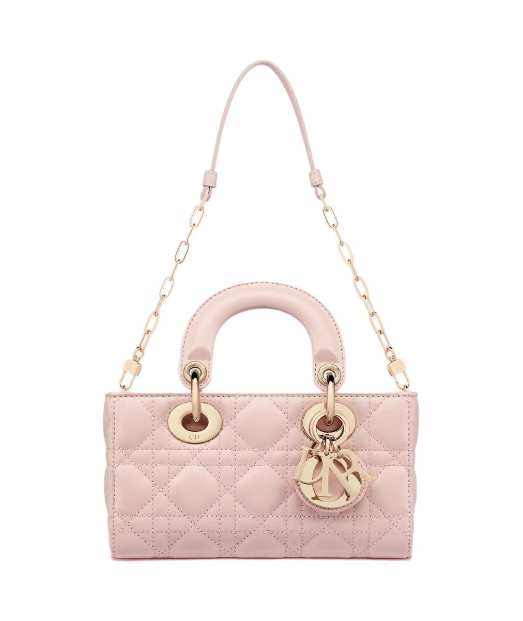 CHRISTIAN DIOR Розовая кожаная сумка с короткими ручками, фото 2