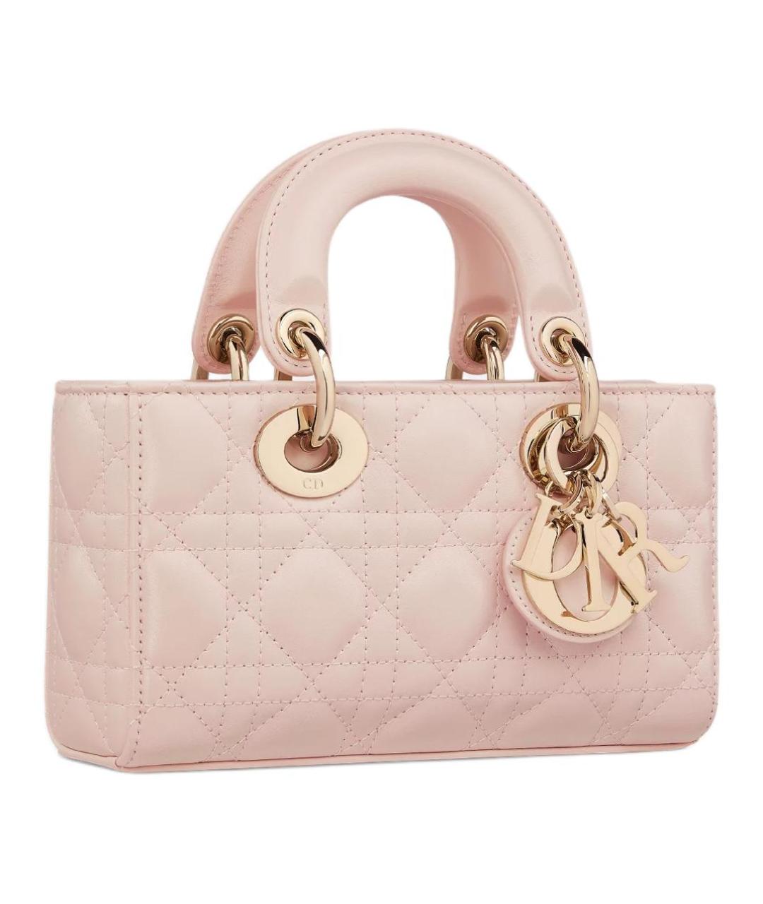 CHRISTIAN DIOR Розовая кожаная сумка с короткими ручками, фото 4