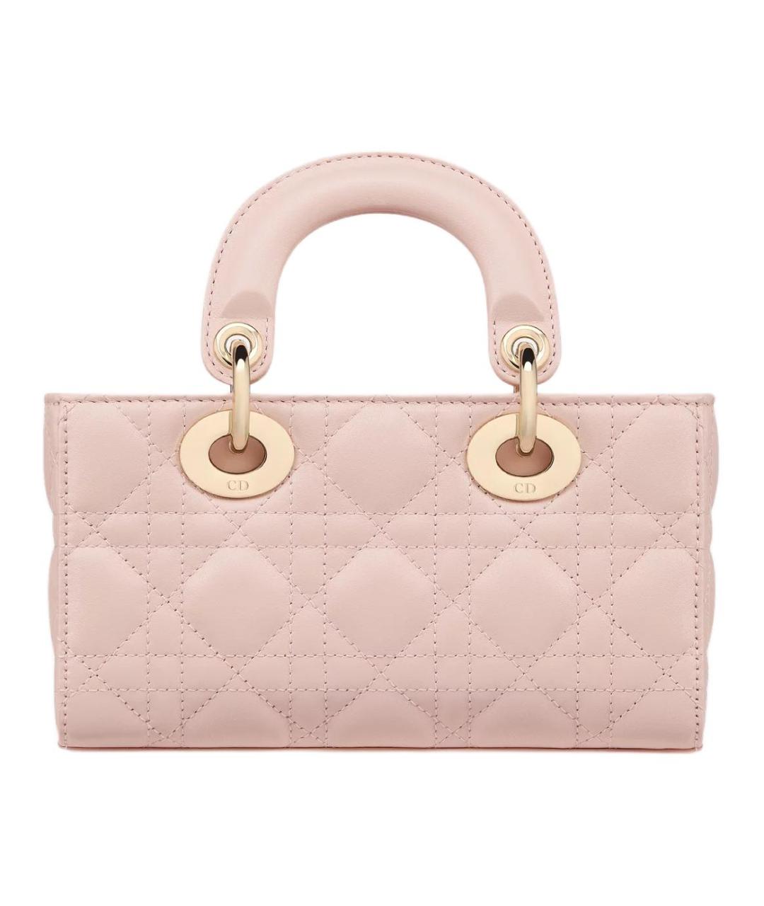 CHRISTIAN DIOR Розовая кожаная сумка с короткими ручками, фото 5