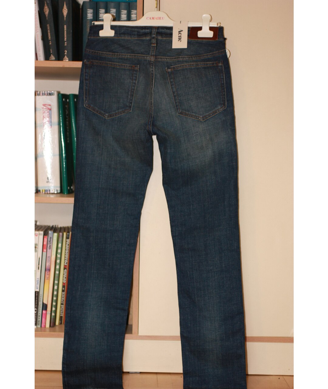 ACNE STUDIOS Синие хлопковые прямые джинсы, фото 2