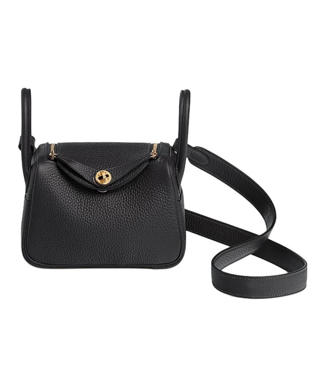 HERMES Черная кожаная сумка через плечо, фото 1