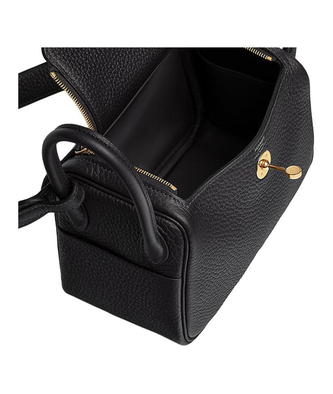 HERMES Черная кожаная сумка через плечо, фото 4