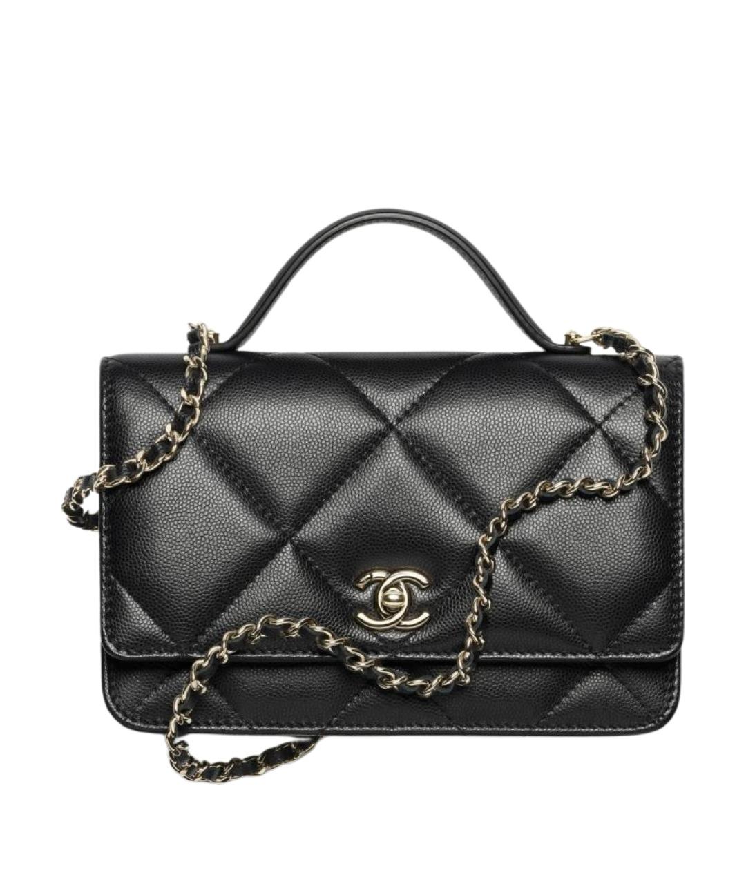 CHANEL Черная кожаная сумка через плечо, фото 1