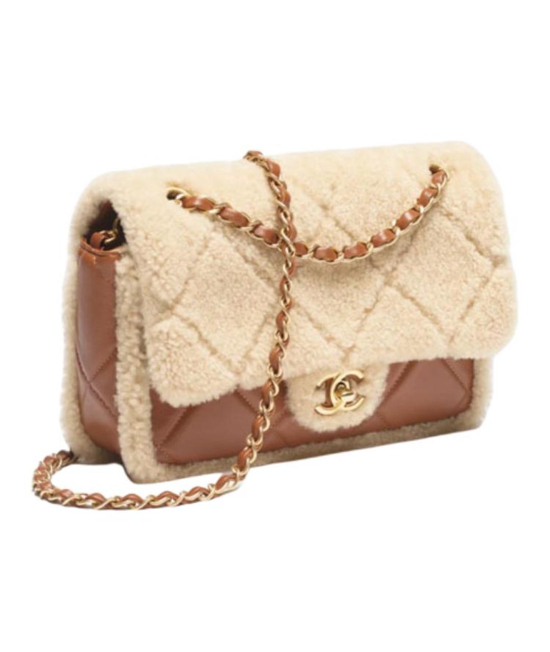 CHANEL Коричневая кожаная сумка через плечо, фото 2