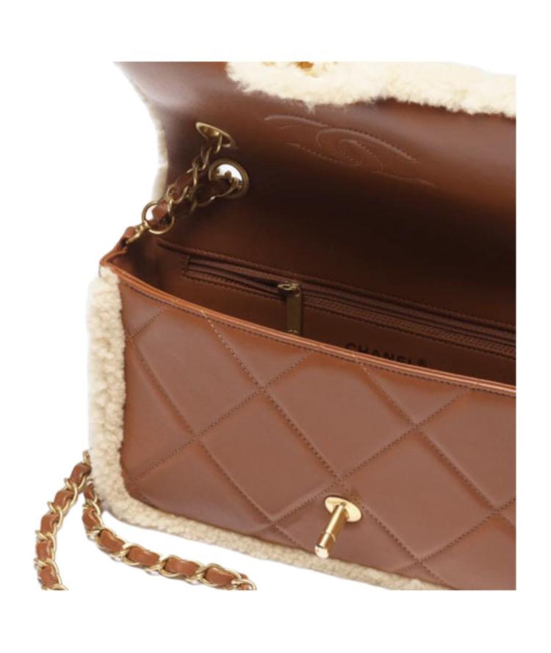 CHANEL Коричневая кожаная сумка через плечо, фото 3