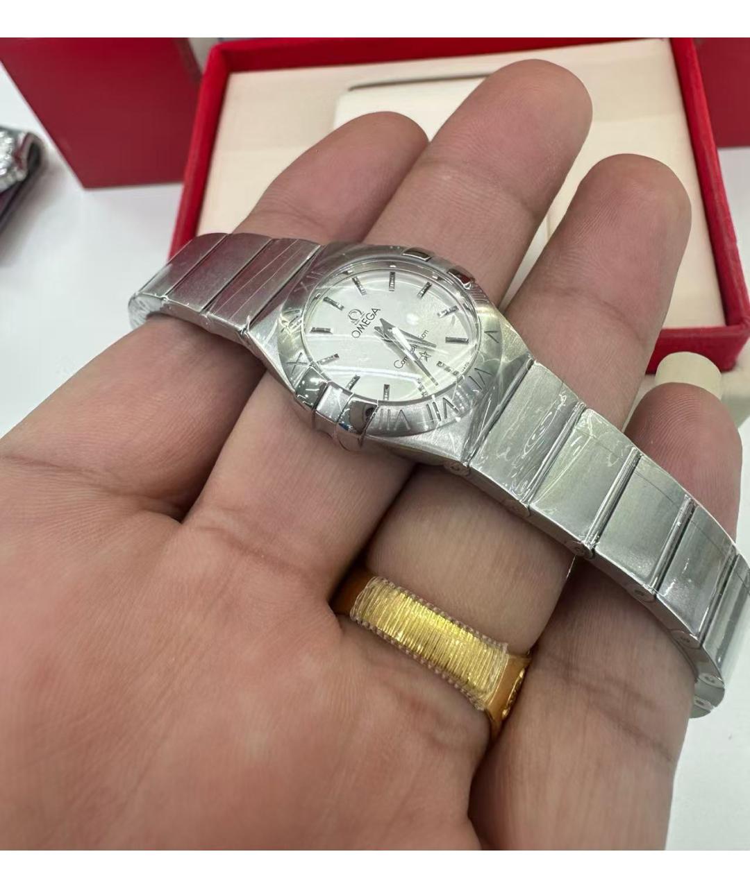 OMEGA Серебряные металлические часы, фото 5