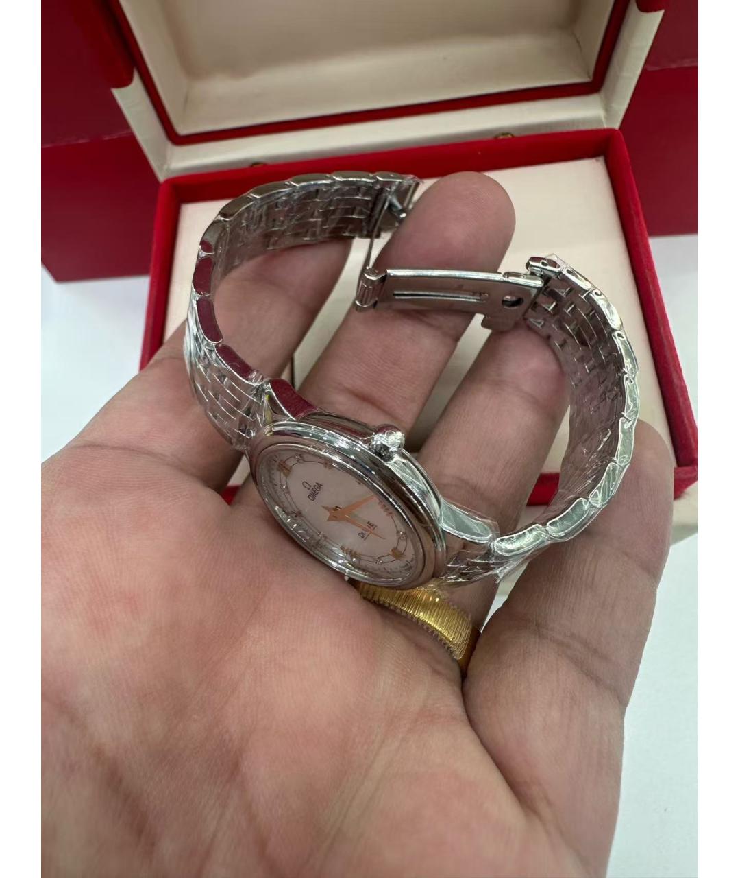 OMEGA Серебряные металлические часы, фото 4