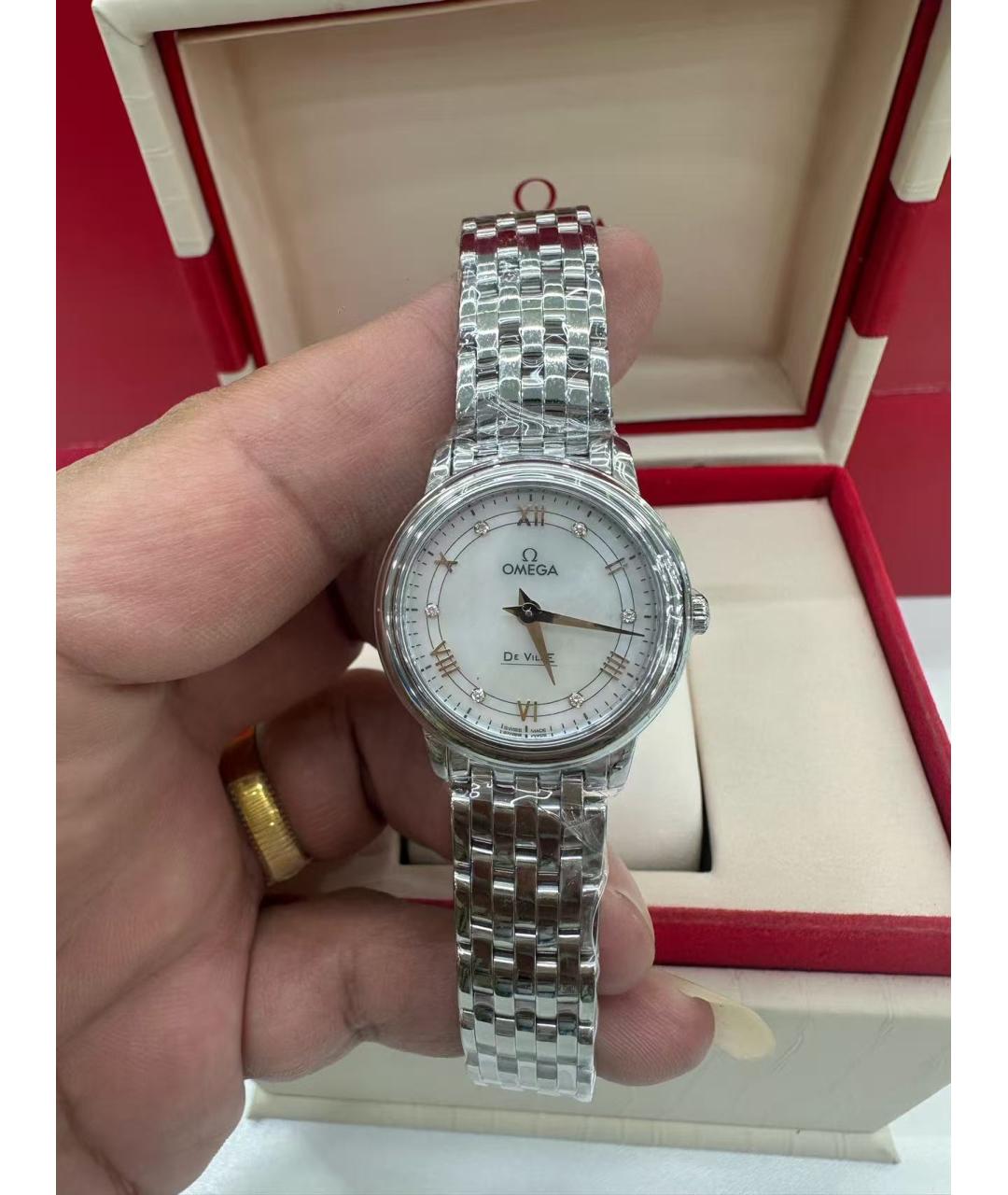 OMEGA Серебряные металлические часы, фото 2