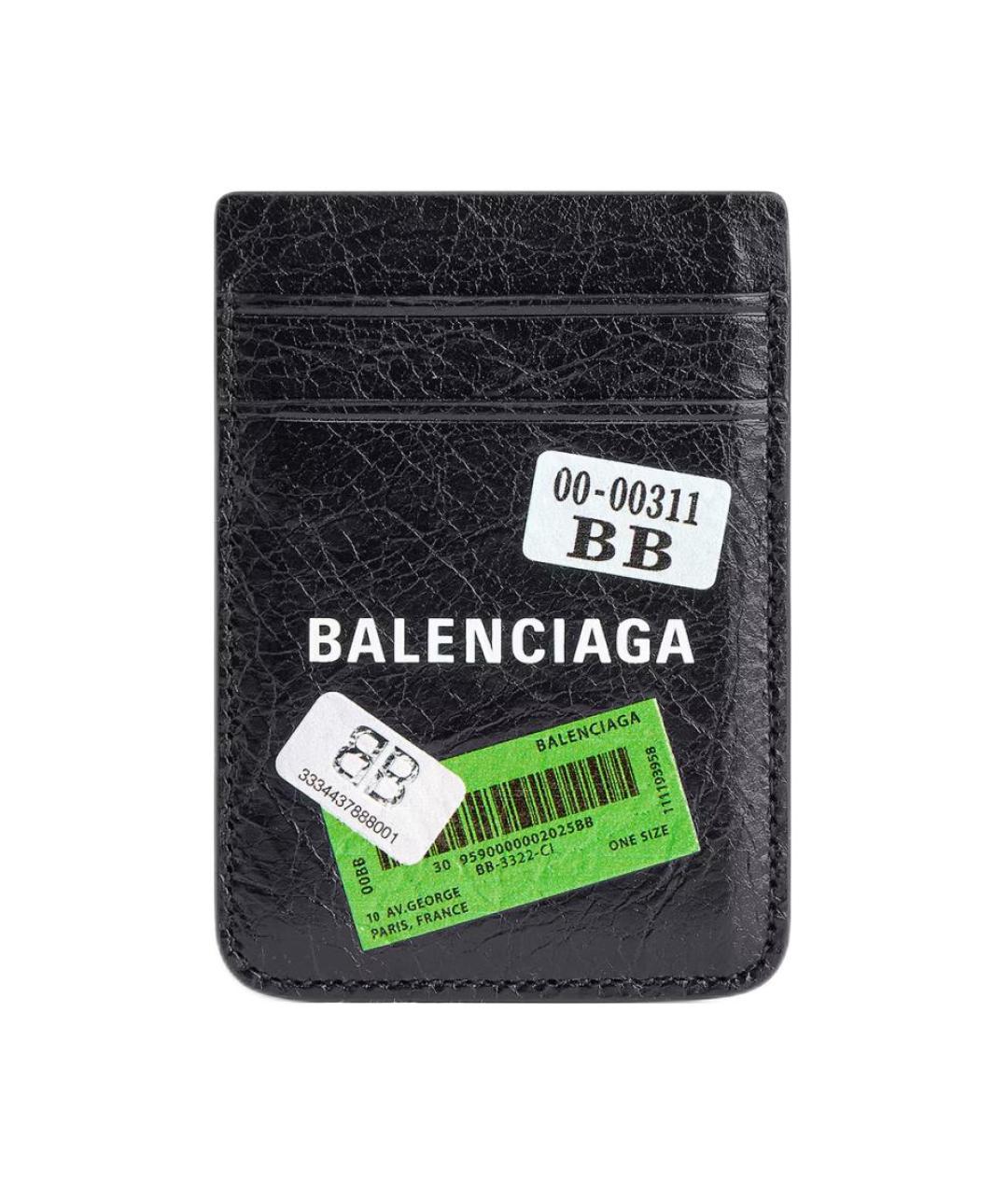 BALENCIAGA Черный кожаный кардхолдер, фото 1
