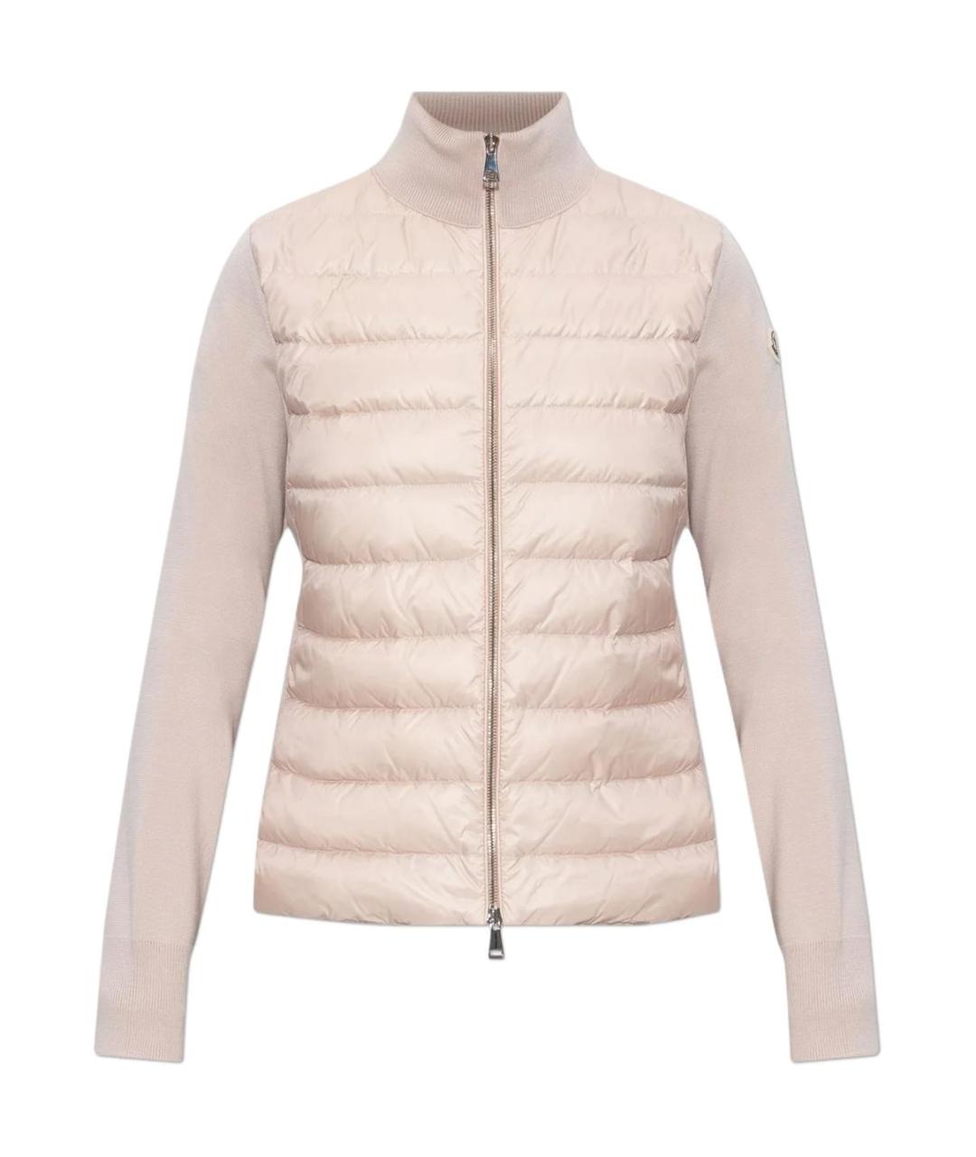 MONCLER Розовая полиамидовая куртка, фото 1