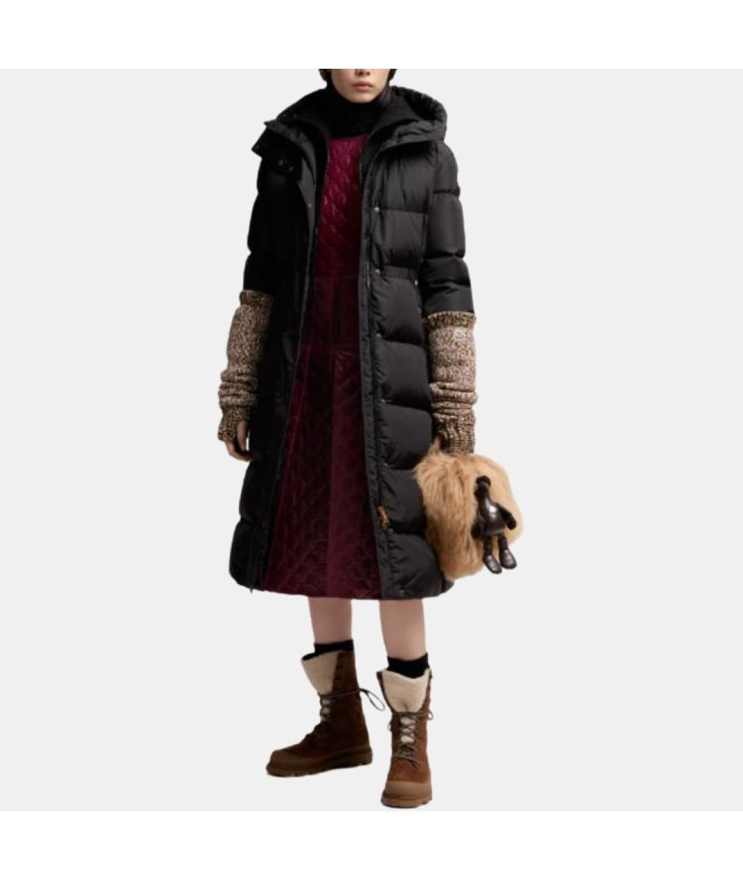 MONCLER Черный пуховик, фото 2