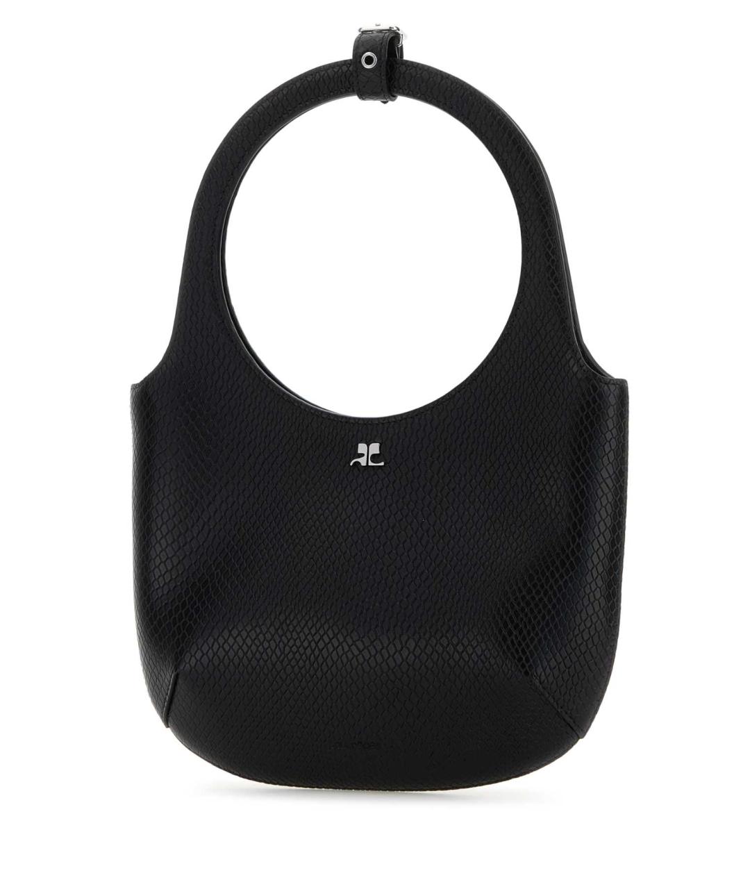 COURREGES Черная кожаная сумка с короткими ручками, фото 2