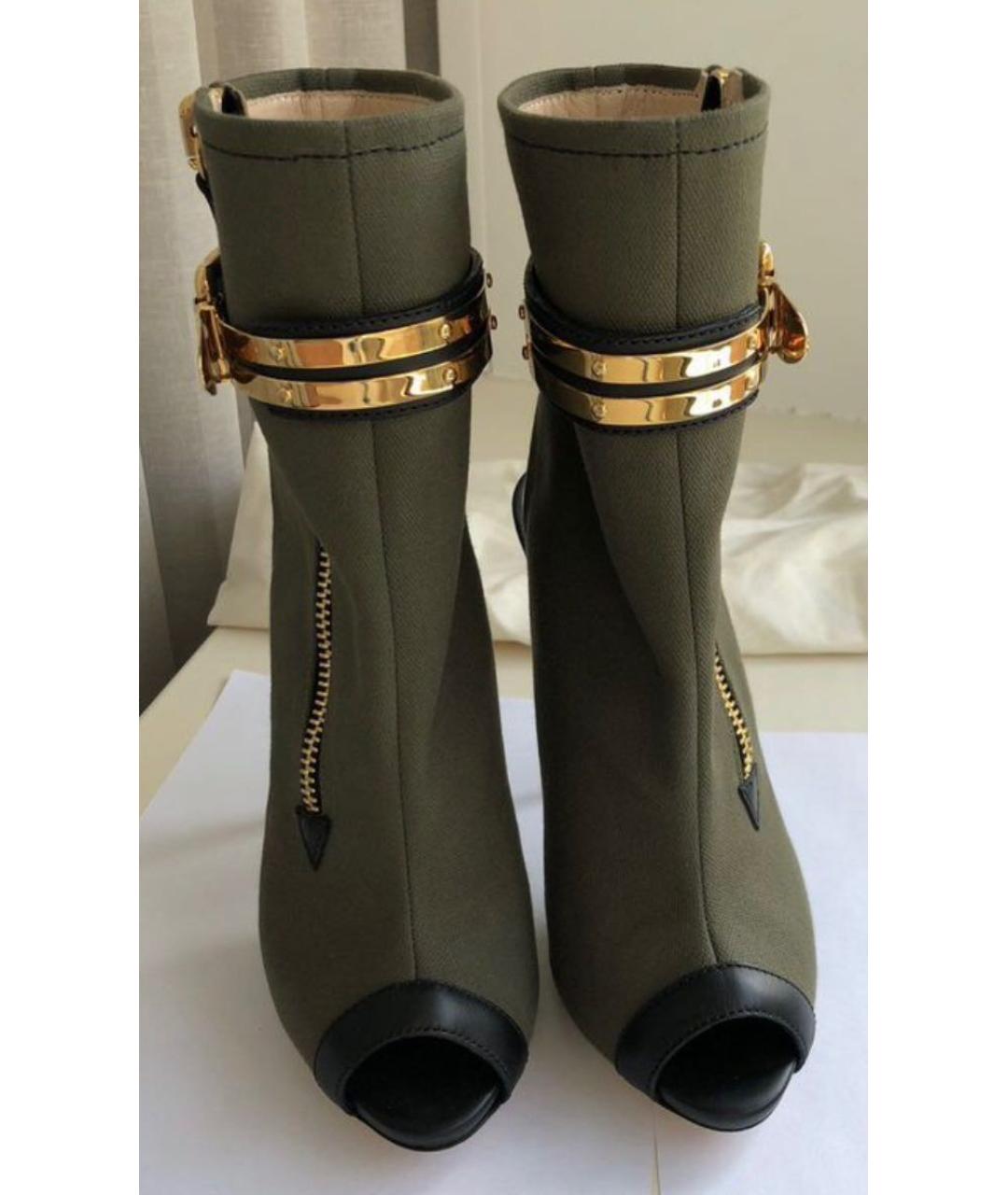 GIUSEPPE ZANOTTI DESIGN Хаки текстильные ботильоны, фото 8