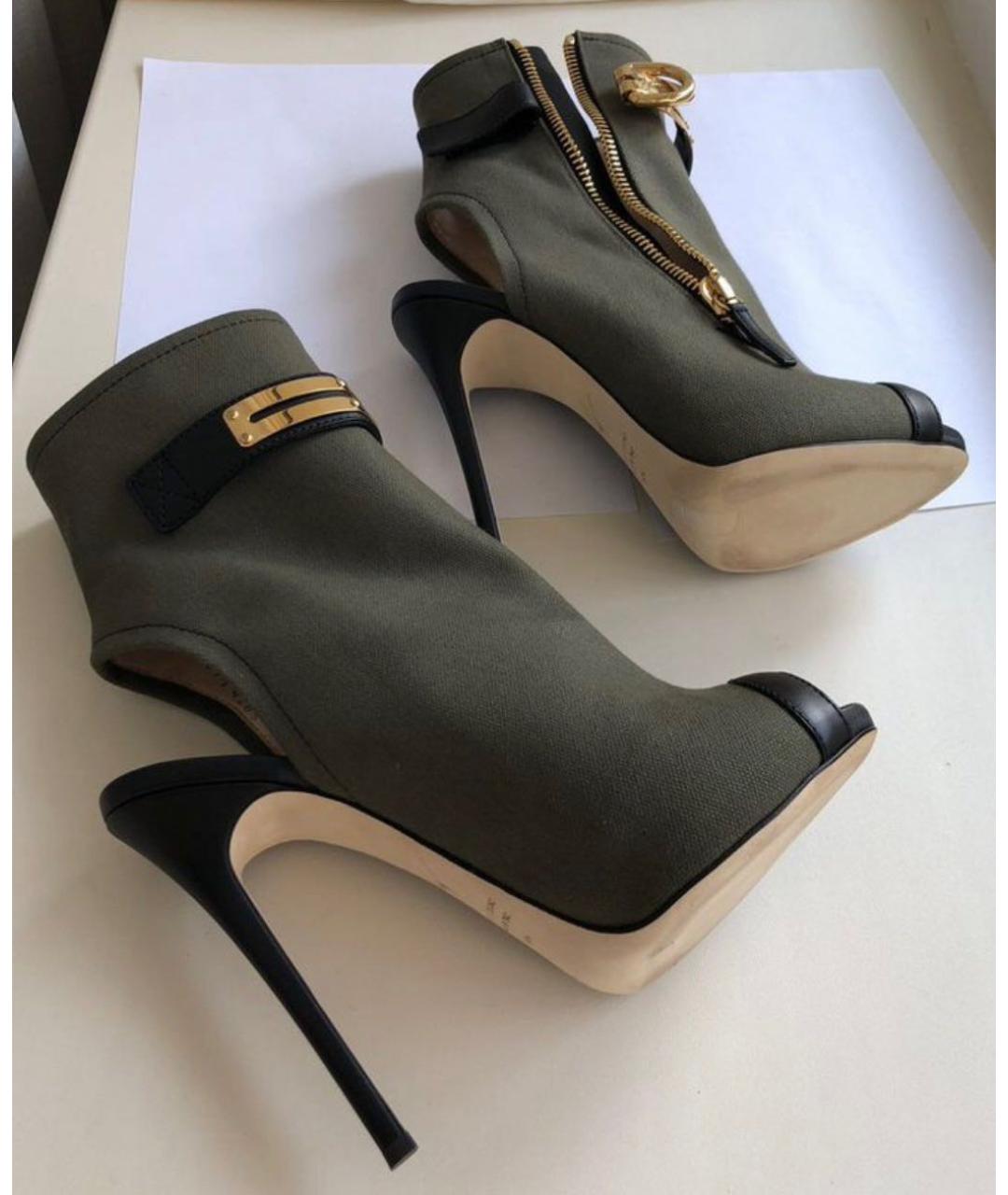 GIUSEPPE ZANOTTI DESIGN Хаки текстильные ботильоны, фото 9